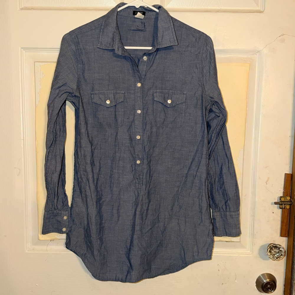 Men's Blue Button-Up Shirt